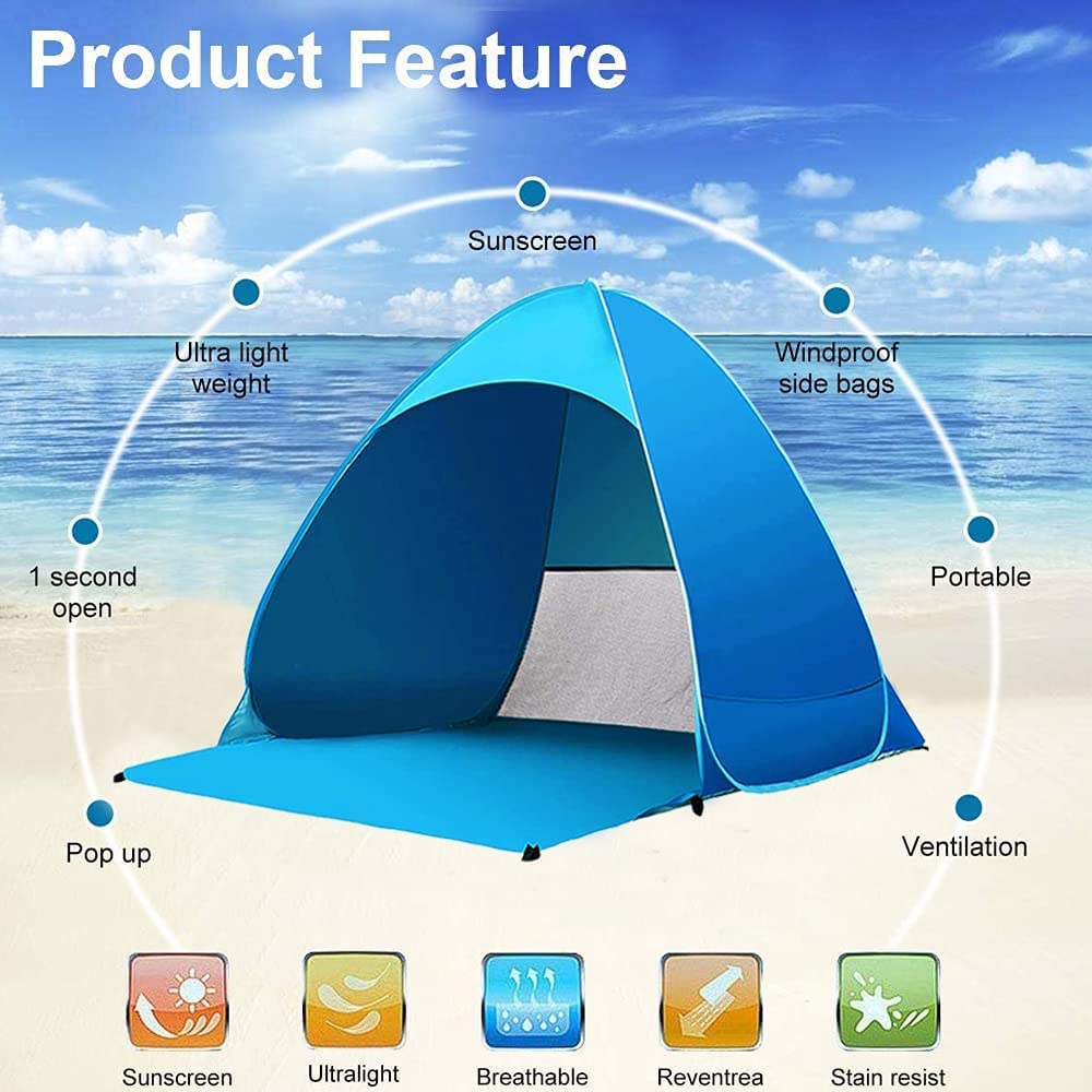 Cheap Goat Tents Pop Up Beach Tent,Portable Light Beach Tent for 2 3 People, Rated UPF 50+ for UV Sun Protection Waterproof Sun Shelters for Fami   